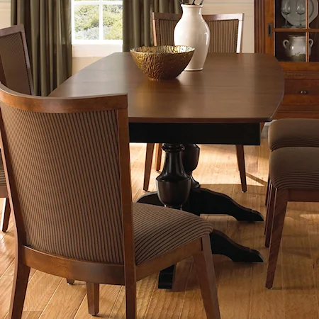 Customizable Boat Shape Table with Trestle Base